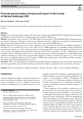 Cover page: Diversity and perception of equity and respect in the Society of Skeletal Radiology (SSR).