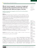 Cover page: Whole-brain magnetic resonance imaging of plaque burden and lenticulostriate arteries in patients with different types of stroke