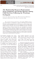 Cover page: The Relationship Between Posttraumatic Stress Symptoms and Suicide Ideation Among Child Survivors Following the Wenchuan Earthquake