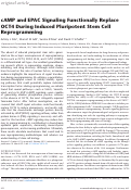 Cover page: cAMP and EPAC Signaling Functionally Replace OCT4 During Induced Pluripotent Stem Cell Reprogramming