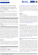 Cover page: Clinical Practice Variation Among Adult Infectious Disease Physicians in the Management of Staphylococcus aureus Bacteremia