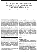 Cover page: Pseudomonas aeruginosa, Staphylococcus aureus, and Fluoroquinolone Use - Volume 11, Number 8—August 2005 - Emerging Infectious Diseases journal - CDC