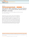 Cover page: Joint-specific DNA methylation and transcriptome signatures in rheumatoid arthritis identify distinct pathogenic processes