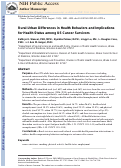 Cover page: Rural–urban differences in health behaviors and implications for health status among US cancer survivors