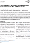 Cover page: Spatiomechanical Modulation of EphB4-Ephrin-B2 Signaling in Neural Stem Cell Differentiation