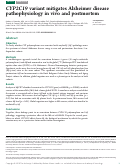 Cover page: CYP2C19 variant mitigates Alzheimer disease pathophysiology in vivo and postmortem