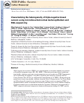 Cover page: Characterizing the heterogeneity of triple-negative breast cancers using microdissected normal ductal epithelium and RNA-sequencing