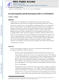 Cover page: Income Inequality and the Developing Child: Is It All Relative?