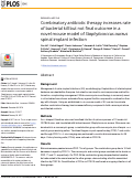 Cover page: Combinatory antibiotic therapy increases rate of bacterial kill but not final outcome in a novel mouse model of Staphylococcus aureus spinal implant infection