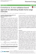 Cover page: Correction to: A cross-validation-based approach for delimiting reliable home range estimates