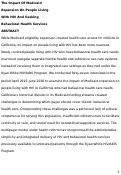 Cover page: The Impact Of Medicaid Expansion On People Living With HIV And Seeking Behavioral Health Services