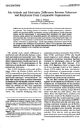 Cover page: Job attitude and motivation differences between volunteers and employees from comparable organizations