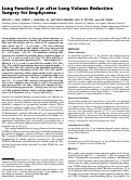 Cover page: Lung Function 5 yr after Lung Volume Reduction Surgery for Emphysema