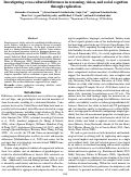 Cover page: Investigating cross-cultural differences in reasoning, vision, and social cognition through replication