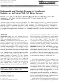 Cover page: Radiographic and Histologic Response to Neoadjuvant Radiotherapy in Patients With Soft Tissue Sarcoma