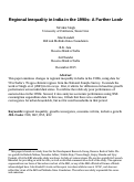 Cover page: Regional Inequality in India in the 1990s: A Further Look