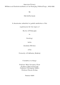 Cover page: American Privacy: Diffusion and Institutionalization of an Emerging Political Logic, 1870-1930