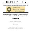 Cover page: Multifunctionality of Agriculture in the European Union: Is there substance behind the discourse's smoke?