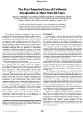 Cover page: The first reported case of California encephalitis in more than 50 years.