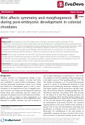 Cover page: Wnt affects symmetry and morphogenesis during post-embryonic development in colonial chordates