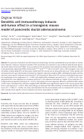 Cover page: Dendritic cell immunotherapy induces anti-tumor effect in a transgenic mouse model of pancreatic ductal adenocarcinoma.