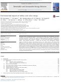 Cover page: Environmental impacts of utility-scale solar energy