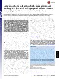 Cover page: Local anesthetic and antiepileptic drug access and binding to a bacterial voltage-gated sodium channel.