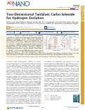 Cover page: Two-Dimensional Tantalum Carbo-Selenide for Hydrogen Evolution