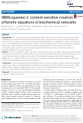 Cover page: SBMLsqueezer 2: context-sensitive creation of kinetic equations in biochemical networks