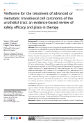 Cover page: Vinflunine for the treatment of advanced or metastatic transitional cell carcinoma of the urothelial tract: an evidence-based review of safety, efficacy, and place in therapy