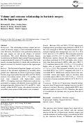 Cover page: Volume and outcome relationship in bariatric surgery in the laparoscopic era.