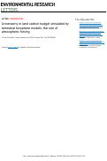 Cover page: Uncertainty in land carbon budget simulated by terrestrial biosphere models: the role of atmospheric forcing