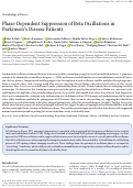 Cover page: Phase-Dependent Suppression of Beta Oscillations in Parkinson's Disease Patients