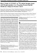 Cover page: Phase I Study of CTT1057, an 18F-Labeled Imaging Agent with Phosphoramidate Core Targeting Prostate-Specific Membrane Antigen in Prostate Cancer