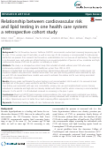 Cover page: Relationship between cardiovascular risk and lipid testing in one health care system: a retrospective cohort study