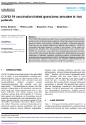 Cover page: COVID-19 vaccination-linked granuloma annulare in two patients.