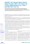 Cover page: CD4/CD8 T-Cell Selection Affects Chimeric Antigen Receptor (CAR) T-Cell Potency and Toxicity: Updated Results From a Phase I Anti-CD22 CAR T-Cell Trial.