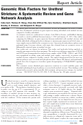 Cover page: Genomic Risk Factors for Urethral Stricture: A Systematic Review and Gene Network Analysis