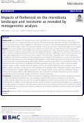 Cover page: Impacts of florfenicol on the microbiota landscape and resistome as revealed by metagenomic analysis