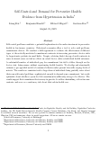 Cover page: Self-Control and Demand for Preventive Health: Evidence from Hypertension in India