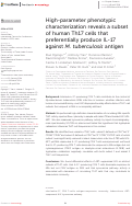 Cover page: High-parameter phenotypic characterization reveals a subset of human Th17 cells that preferentially produce IL-17 against M. tuberculosis antigen