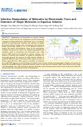 Cover page: Selective Manipulation of Molecules by Electrostatic Force and Detection of Single Molecules in Aqueous Solution