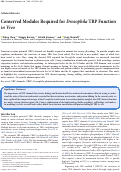 Cover page: Conserved modules required for Drosophila TRP function in vivo.
