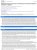 Cover page: Psychophysiological Assessment of the Effectiveness of Emotion Regulation Strategies in Childhood.