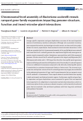 Cover page: Chromosomal-level assembly of Bactericera cockerelli reveals rampant gene family expansions impacting genome structure, function and insect-microbe-plant-interactions.