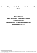 Cover page: Contracts and Agreements: Shifter Parameters in the Measurement Cost Theory