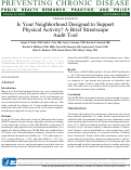 Cover page: Is Your Neighborhood Designed to Support Physical Activity? A Brief Streetscape Audit Tool