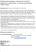 Cover page: Relationship Between Cooking Fuel and Lens Opacities in South India: A 15-Year Prospective Cohort Study.
