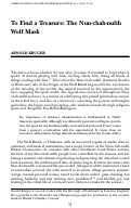 Cover page: To Find a Treasure: The Nuu-chah-nulth Wolf Mask