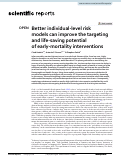 Cover page: Better individual-level risk models can improve the targeting and life-saving potential of early-mortality interventions.